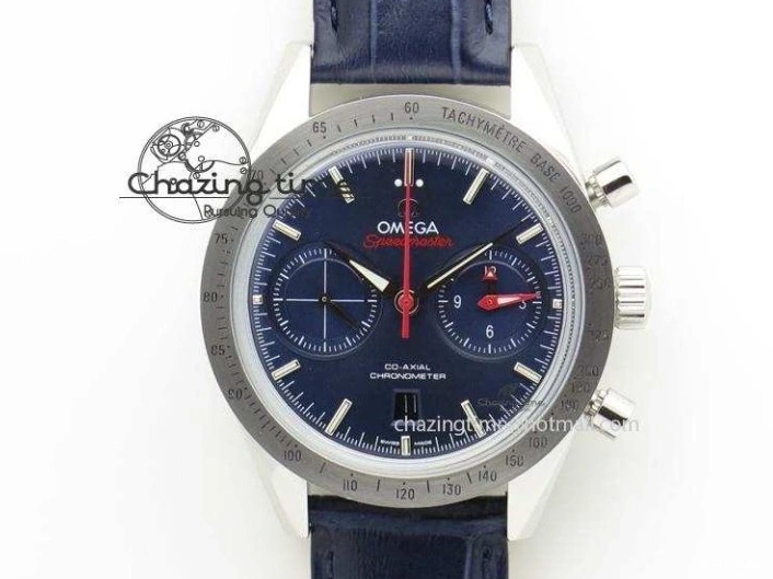 0518 Speedmaster ’57 SS Chrono AXF Best Edition Blue Dial on SS Bracelet A7750 (Free Leather Strap) StreetReady 8281